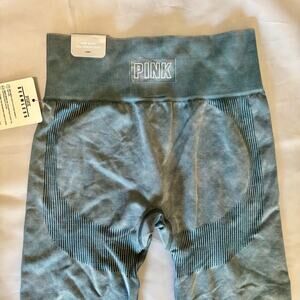 Victoria Secret Pink Seamless Green Marble Leggings NEW Workout Tights US Small